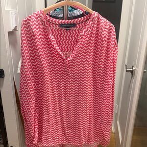 Tommy Hilfiger Pink Chevron Blouse